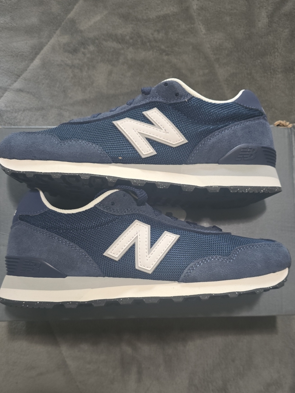 New Balance Blue and White Retro Runner Sneakers